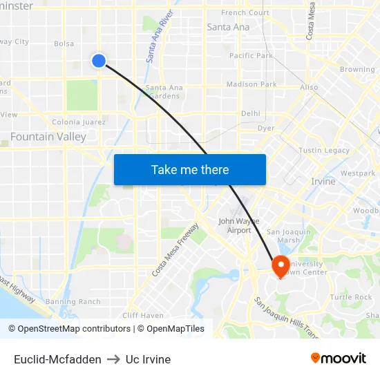 Euclid-Mcfadden to Uc Irvine map