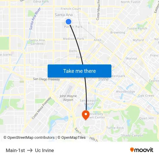 Main-1st to Uc Irvine map