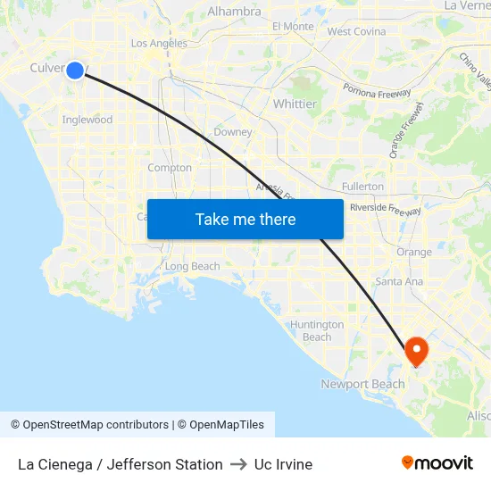 La Cienega / Jefferson Station to Uc Irvine map