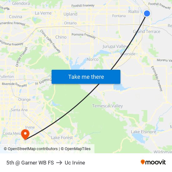 5th @ Garner WB FS to Uc Irvine map