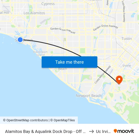 Alamitos Bay & Aqualink Dock Drop - Off Only to Uc Irvine map