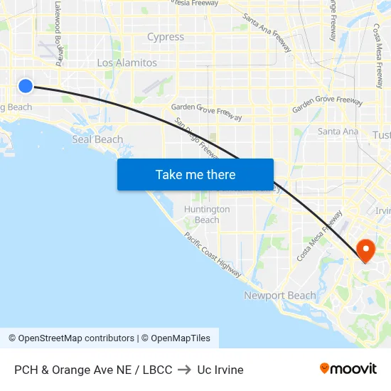 PCH & Orange Ave NE / LBCC to Uc Irvine map