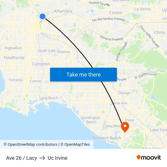 Ave 26 / Lacy to Uc Irvine map