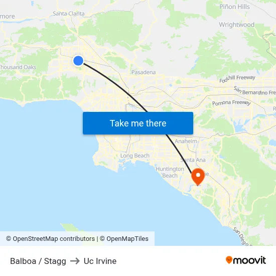 Balboa / Stagg to Uc Irvine map