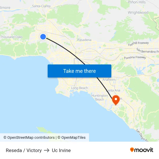 Reseda / Victory to Uc Irvine map
