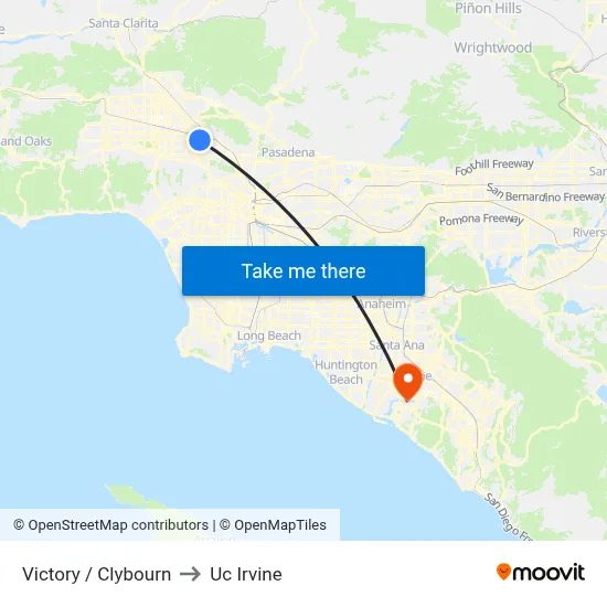 Victory / Clybourn to Uc Irvine map