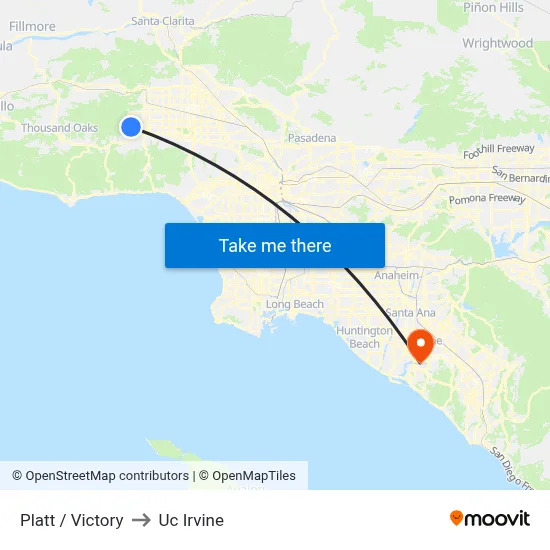 Platt / Victory to Uc Irvine map