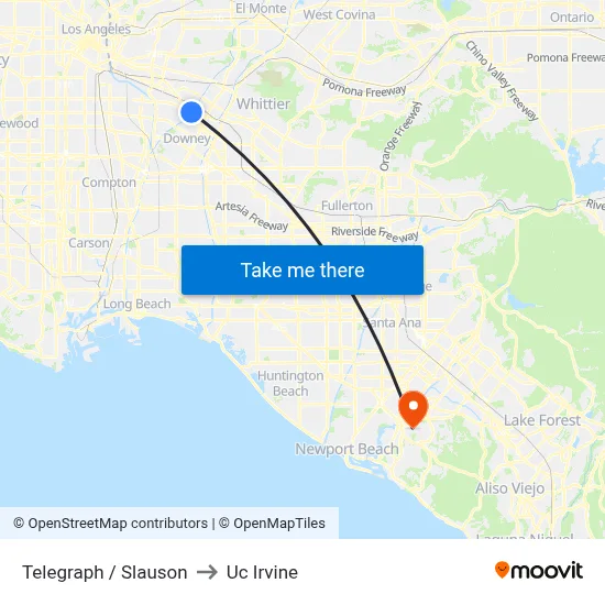 Telegraph / Slauson to Uc Irvine map