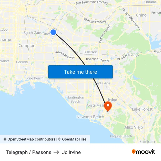 Telegraph / Passons to Uc Irvine map