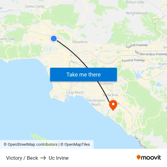 Victory / Beck to Uc Irvine map