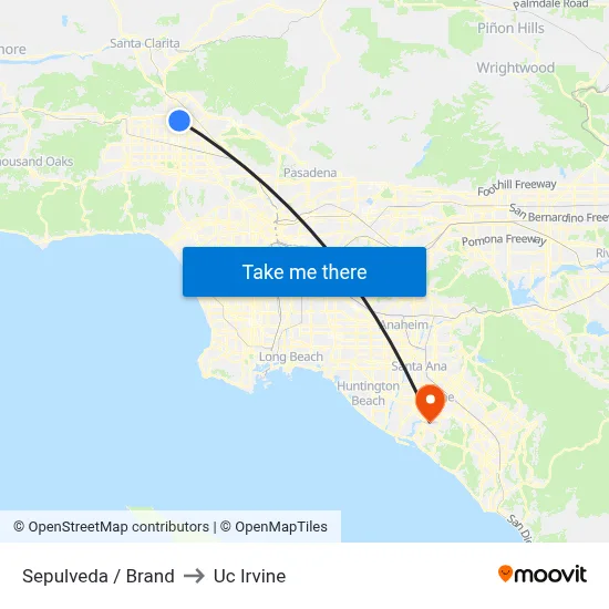 Sepulveda / Brand to Uc Irvine map