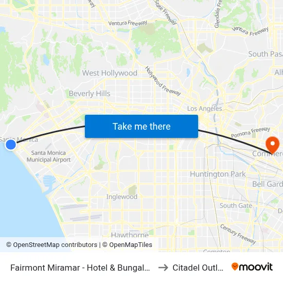 Fairmont Miramar - Hotel & Bungalows to Citadel Outlets map