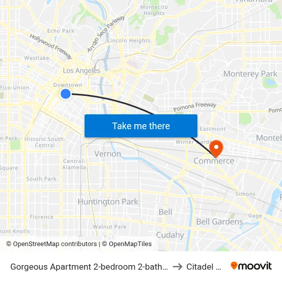 Gorgeous Apartment 2-bedroom 2-bathroom, Los Angeles to Citadel Outlets map