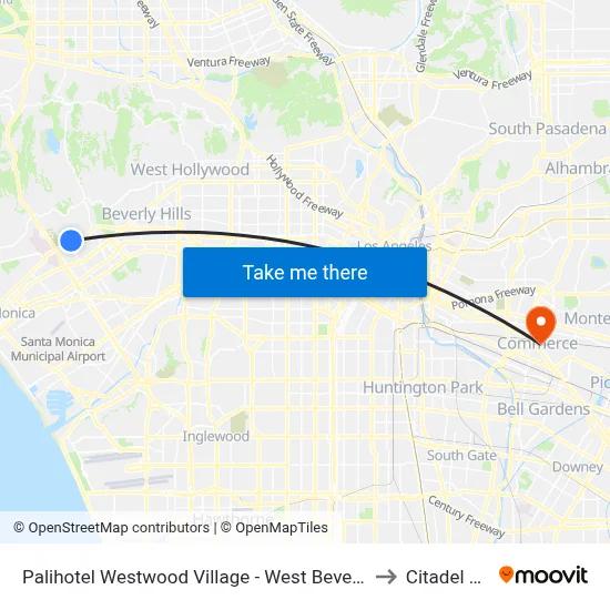 Palihotel Westwood Village - West Beverly Hills, Los Angeles to Citadel Outlets map