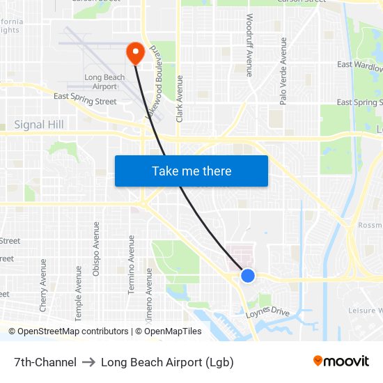 7th-Channel to Long Beach Airport (Lgb) map