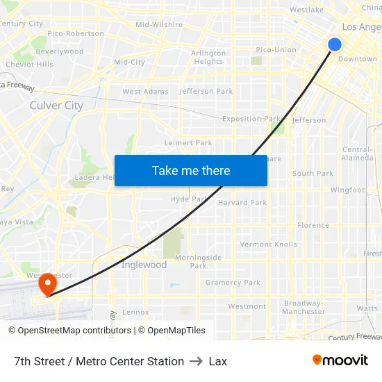 7th Street / Metro Center Station to Lax map