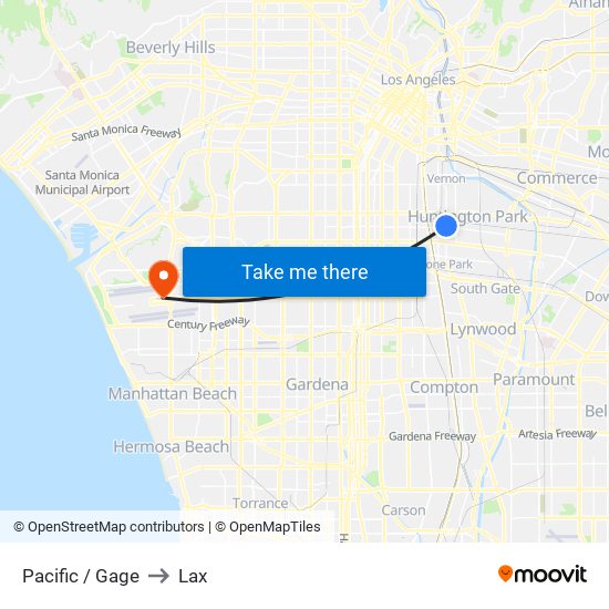 Pacific / Gage to Lax map