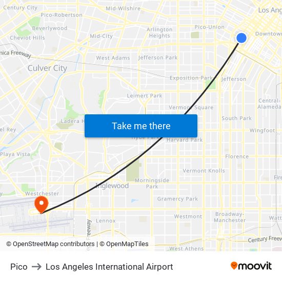 Pico to Los Angeles International Airport map