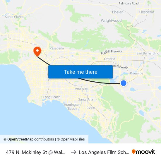 479 N. Mckinley St @ Walmart to Los Angeles Film School map