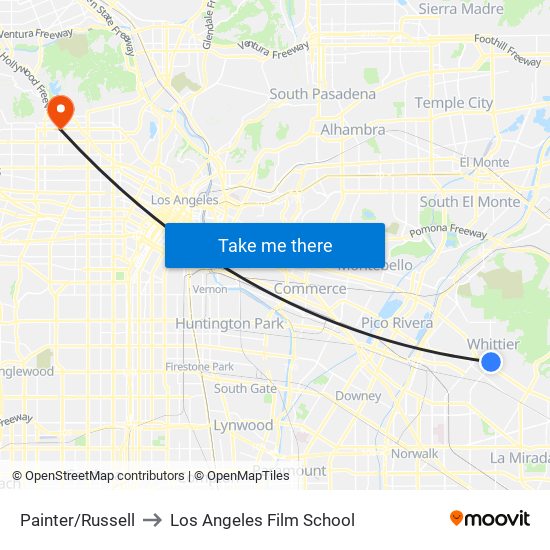 Painter/Russell to Los Angeles Film School map