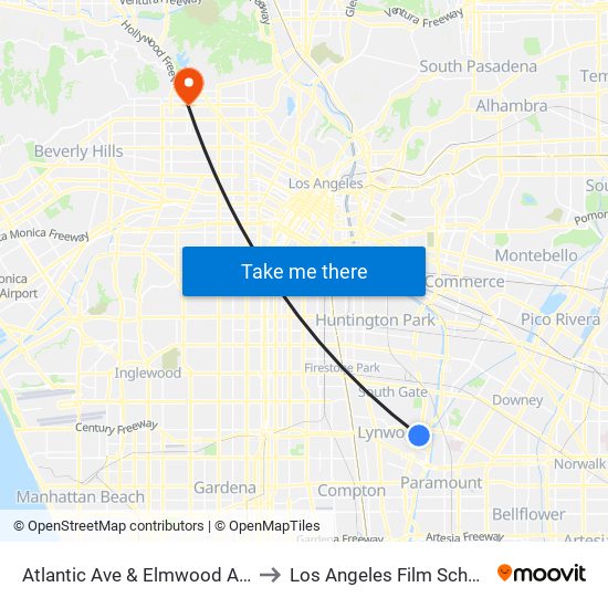 Atlantic Ave & Elmwood Ave to Los Angeles Film School map