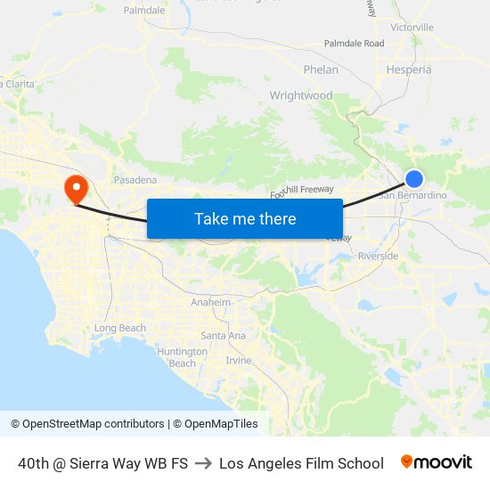 40th @ Sierra Way WB FS to Los Angeles Film School map