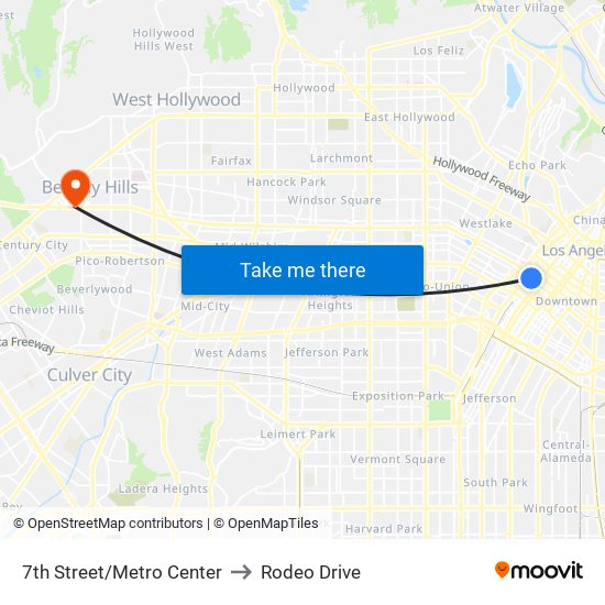 7th Street/Metro Center to Rodeo Drive map