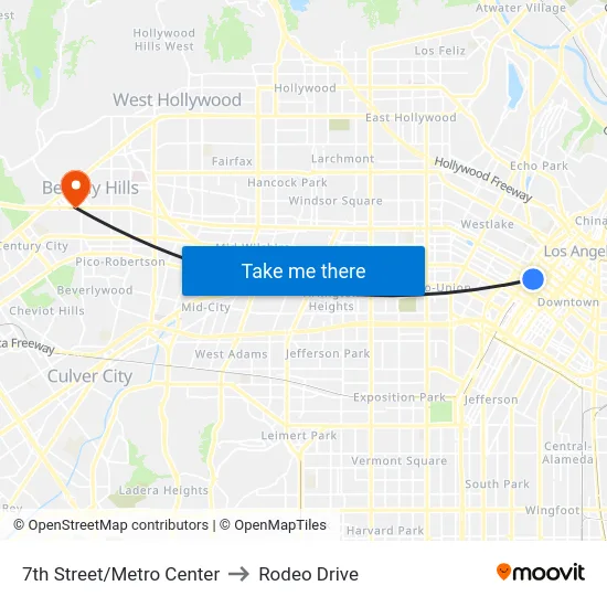 7th Street/Metro Center to Rodeo Drive map