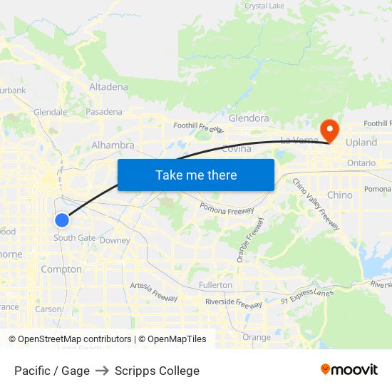 Pacific / Gage to Scripps College map