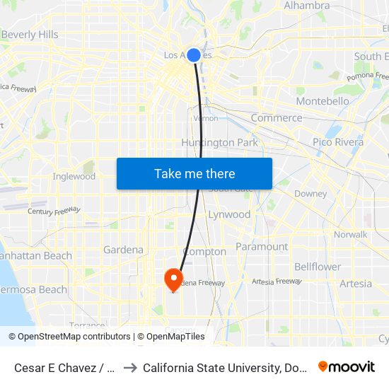 Cesar E Chavez / Alameda to California State University, Dominguez Hills map