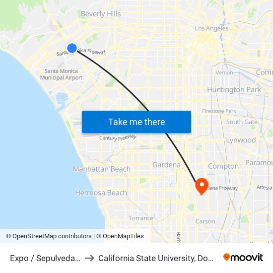 Expo / Sepulveda Station to California State University, Dominguez Hills map