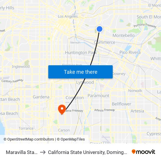 Maravilla Station to California State University, Dominguez Hills map