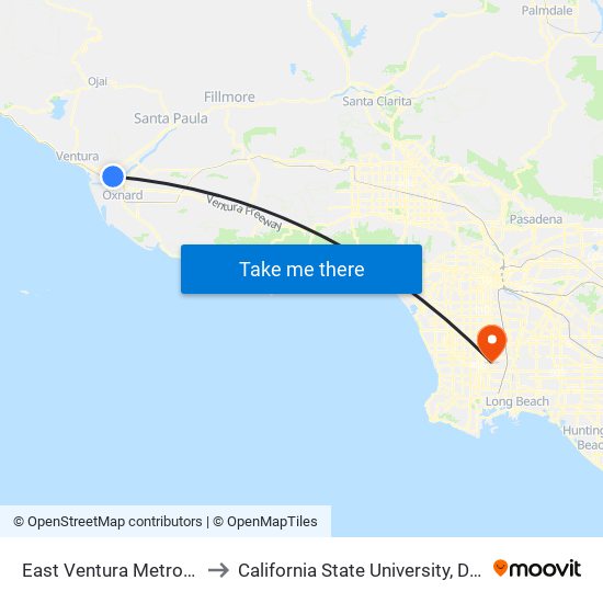 East Ventura Metrolink Station to California State University, Dominguez Hills map