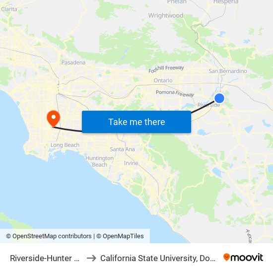 Riverside-Hunter Park/Ucr to California State University, Dominguez Hills map