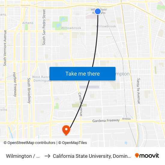 Wilmington / 118th to California State University, Dominguez Hills map