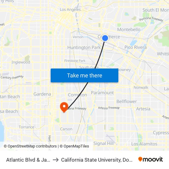 Atlantic Blvd & Jardine St to California State University, Dominguez Hills map