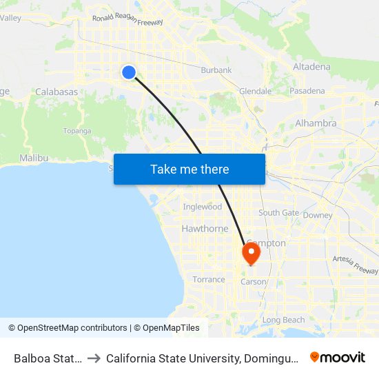 Balboa Station to California State University, Dominguez Hills map