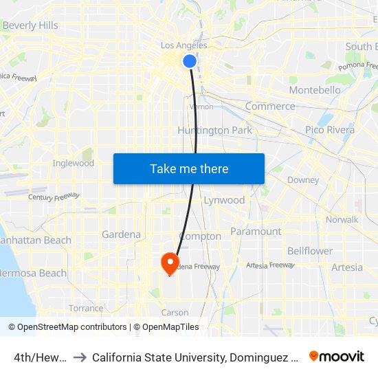 4th/Hewitt to California State University, Dominguez Hills map