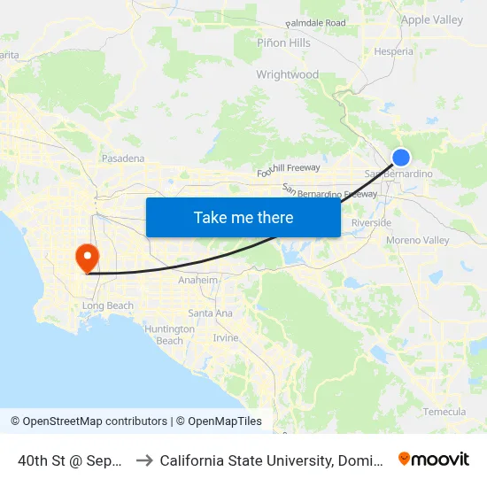 40th St @ Sepulveda to California State University, Dominguez Hills map