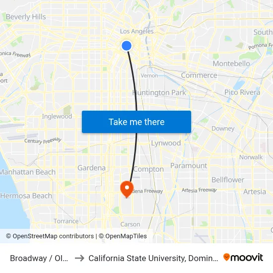 Broadway / Olympic to California State University, Dominguez Hills map