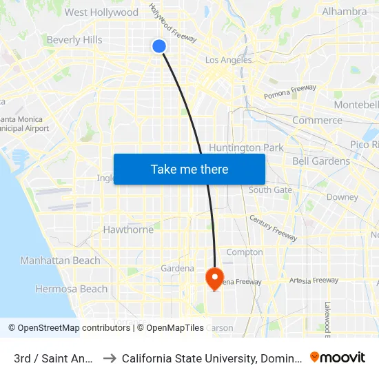3rd / Saint Andrews to California State University, Dominguez Hills map