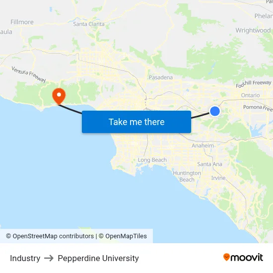 Industry to Pepperdine University map