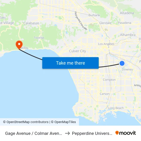 Gage Avenue / Colmar Avenue to Pepperdine University map