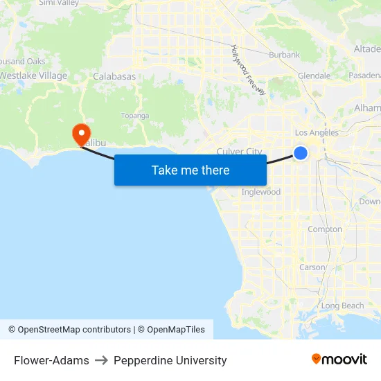Flower-Adams to Pepperdine University map