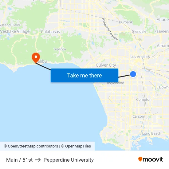 Main / 51st to Pepperdine University map