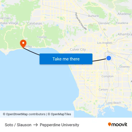 Soto / Slauson to Pepperdine University map