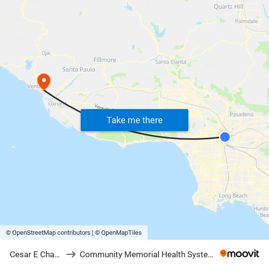 Cesar E Chavez / Alameda to Community Memorial Health System Community Memorial Hospital map