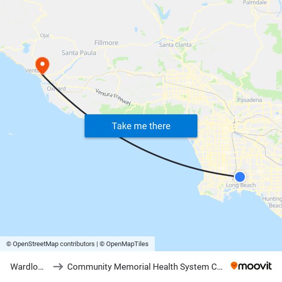 Wardlow Station to Community Memorial Health System Community Memorial Hospital map