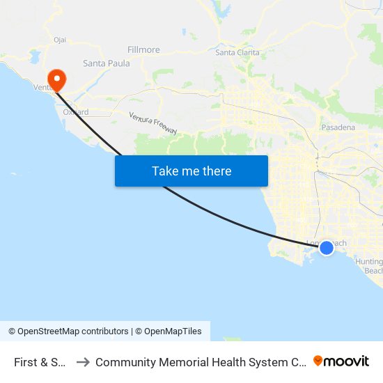 First & Shelter C N to Community Memorial Health System Community Memorial Hospital map