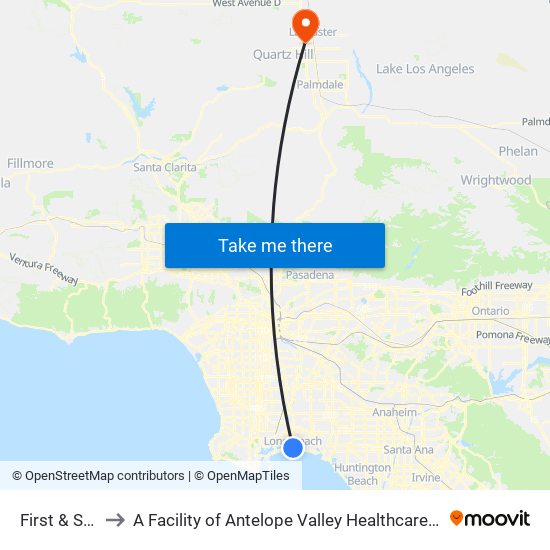 First & Shelter C N to A Facility of Antelope Valley Healthcare District Antelope Valley Hospital map